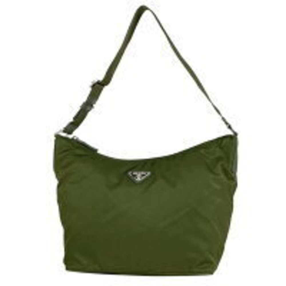 Prada logo plate Shoulder Bag army green